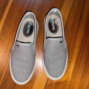Michael Kors gray leather slip on size 6